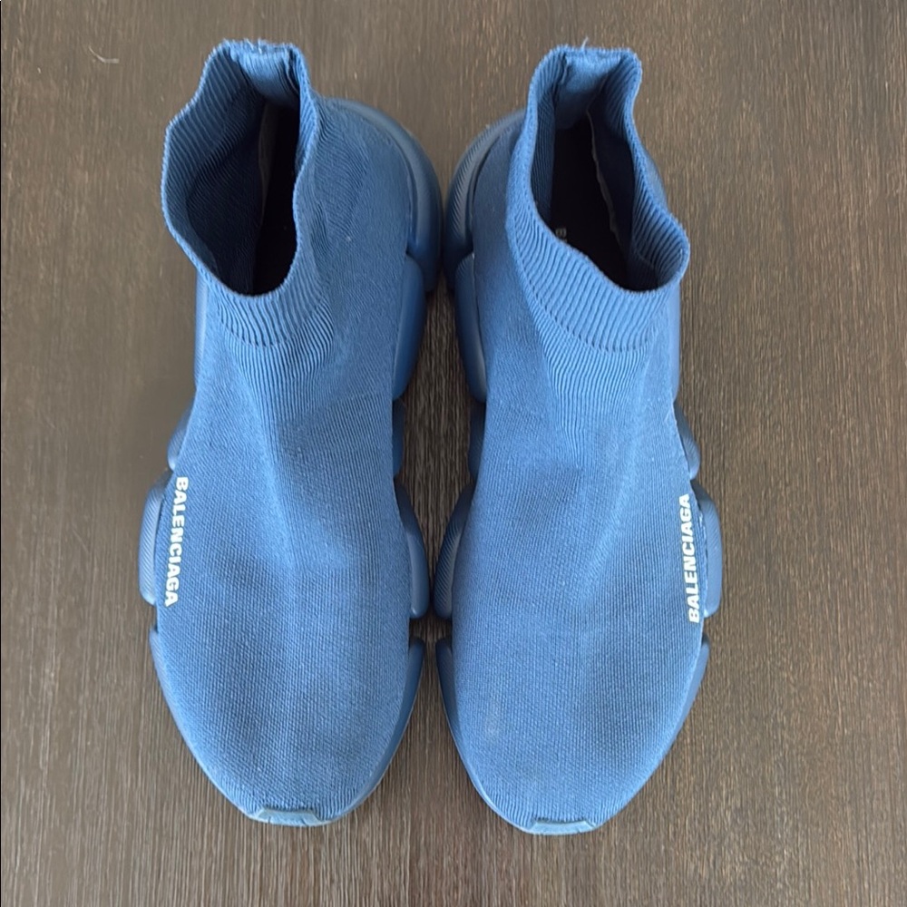 Balenciaga Speed 2.0 Knit Sock Trainer Sneakers in Navy Like New - Picture 2 of 6
